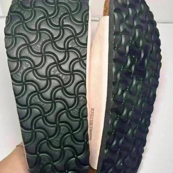 Birkenstock Arizona Microfiber Shearling Sandals Desert Dust Light Rose Sz 39 - Picture 9 of 10